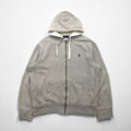 Polo Ralph Lauren Reverse Weave Zip Hoodie, Large, Gray Embroidery, Small Pony, Thermal Lining, Front Pocket