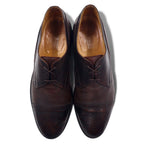 JOHNSTON &amp; MURPHY Italian medallion semi-brogue dress shoes, 28cm, brown leather, CELLINI 3182
