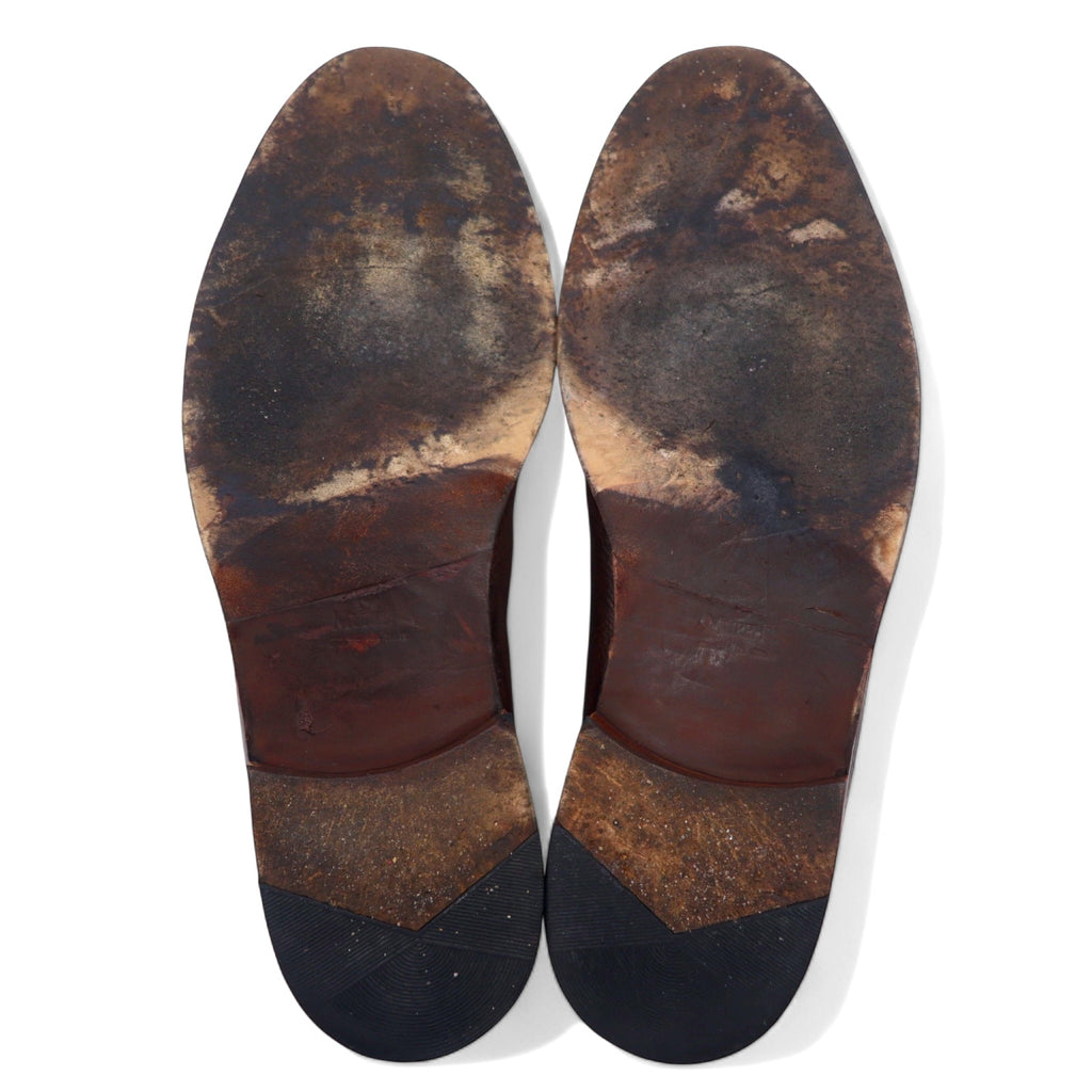 JOHNSTON &amp; MURPHY Italian medallion semi-brogue dress shoes, 28cm, brown leather, CELLINI 3182