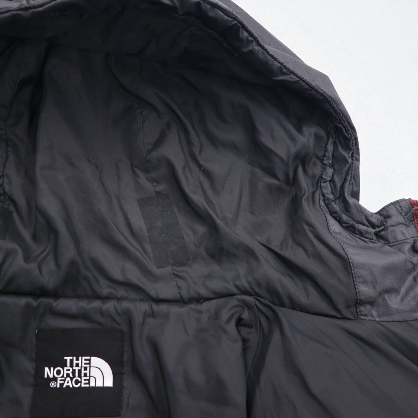 THE NORTH FACE プリマロフト PRIMALOFT 中綿 ジャケット フーディー L グレー ボルドー バイカラー ナイロン