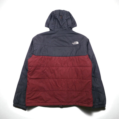 THE NORTH FACE プリマロフト PRIMALOFT 中綿 ジャケット フーディー L グレー ボルドー バイカラー ナイロン