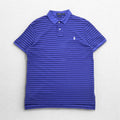POLO RALPH LAUREN Custom Fit Border Polo Shirt XL CUSTOM FIT Blue Pique Small Pony Embroidery