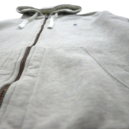 Polo Ralph Lauren リバースウィーブ ジップパーカー L グレー 刺繍 スモールポニー 裏地 サーマル フロントポケット