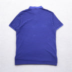 POLO RALPH LAUREN Custom Fit Border Polo Shirt XL CUSTOM FIT Blue Pique Small Pony Embroidery