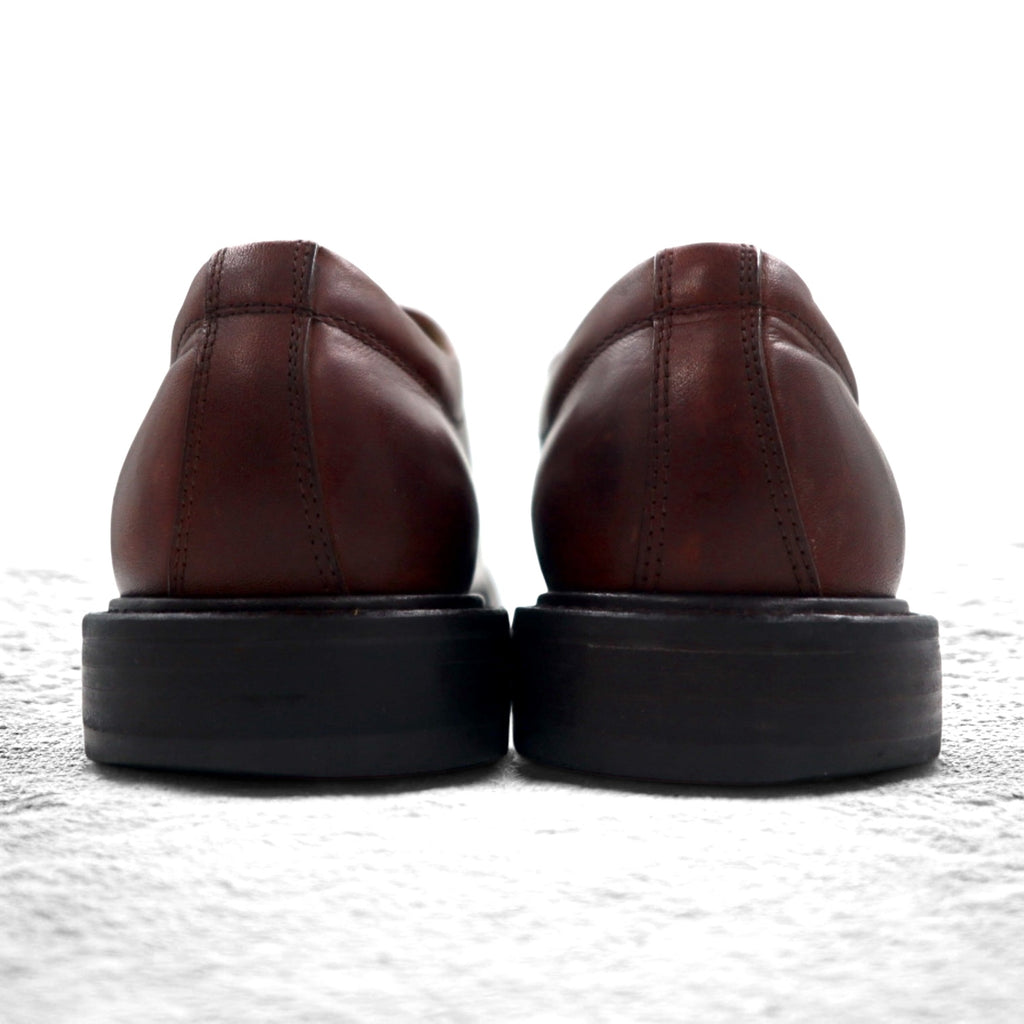 JOHNSTON &amp; MURPHY Italian made straight tip dress shoes, 26cm, brown leather, 20-2028 11625