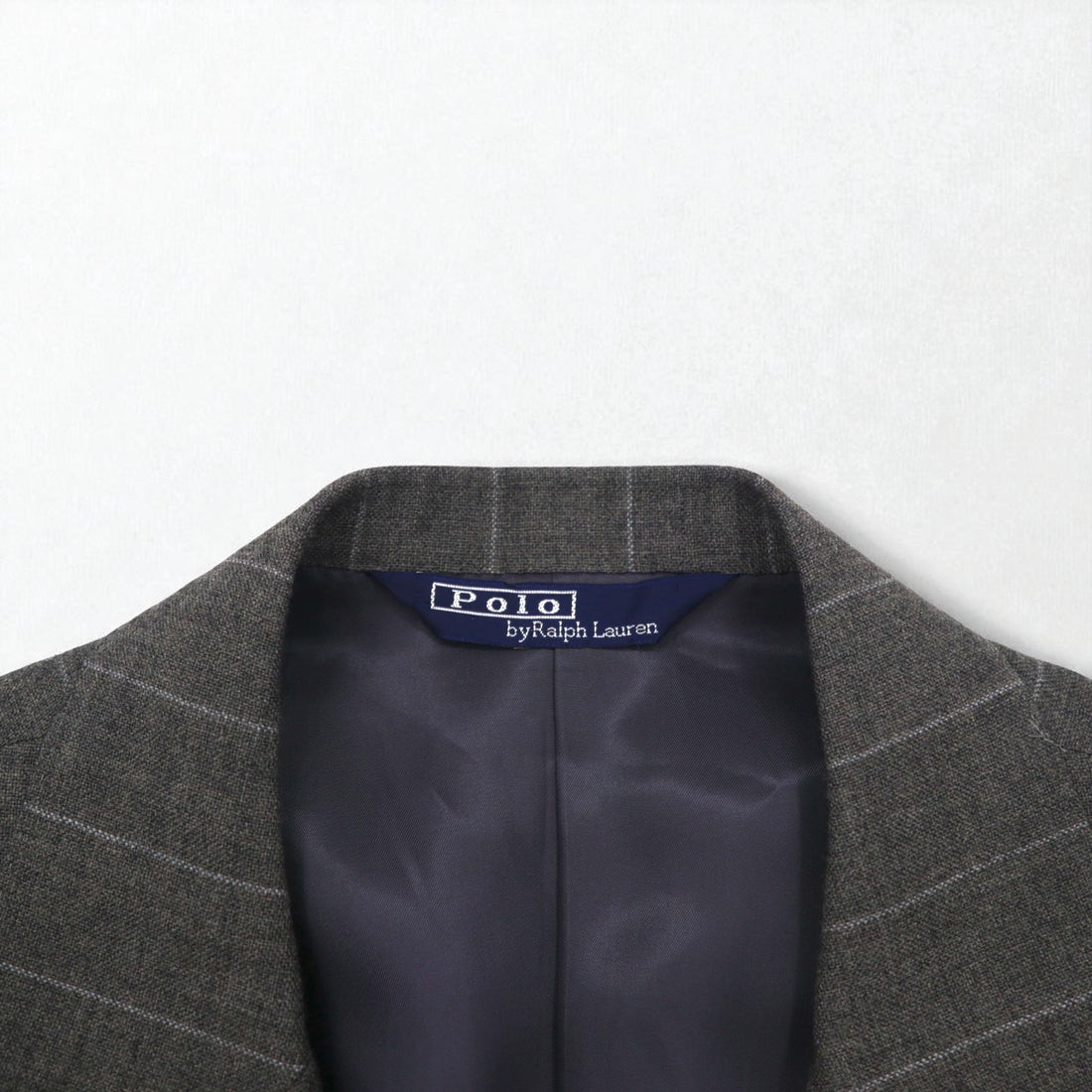 Polo by Ralph Lauren 90s 3-Piece Suit, Size L, Gray Striped Wool, Made in Japan