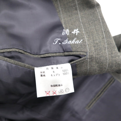 Polo by Ralph Lauren 90s 3-Piece Suit, Size L, Gray Striped Wool, Made in Japan