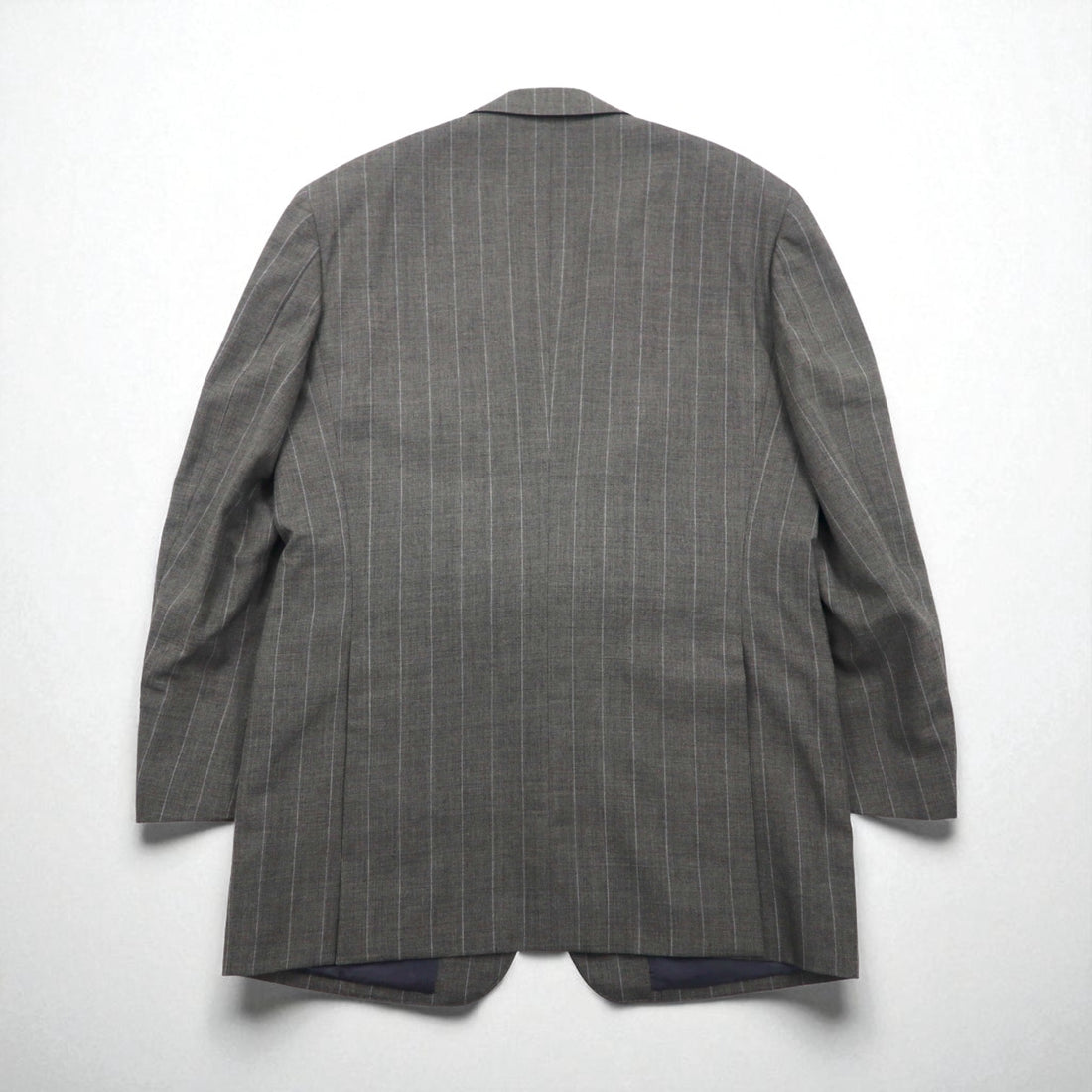 Polo by Ralph Lauren 90s 3-Piece Suit, Size L, Gray Striped Wool, Made in Japan