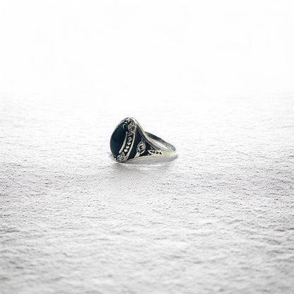 Vintage Silver Onyx Ring ブラックオニキス リング 指輪 14号 シルバー SILVER 925