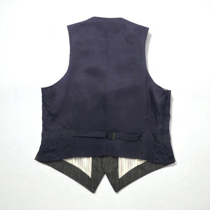 Polo by Ralph Lauren 90s 3-Piece Suit, Size L, Gray Striped Wool, Made in Japan