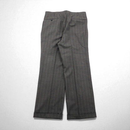 Polo by Ralph Lauren 90s 3-Piece Suit, Size L, Gray Striped Wool, Made in Japan