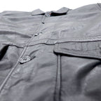 SHABANY Leather Jacket Car Coat L Black Cowhide Leather Drawstring Quilted Liner