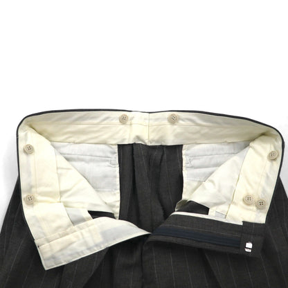 Polo by Ralph Lauren 90s 3-Piece Suit, Size L, Gray Striped Wool, Made in Japan