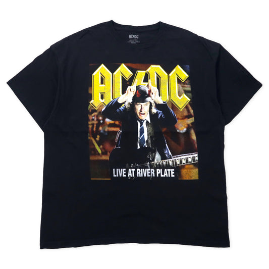 AC/DC バンドTシャツ XXL ブラック コットン アンガスヤング LIVE AT RIVER PLATE ビッグサイズ
