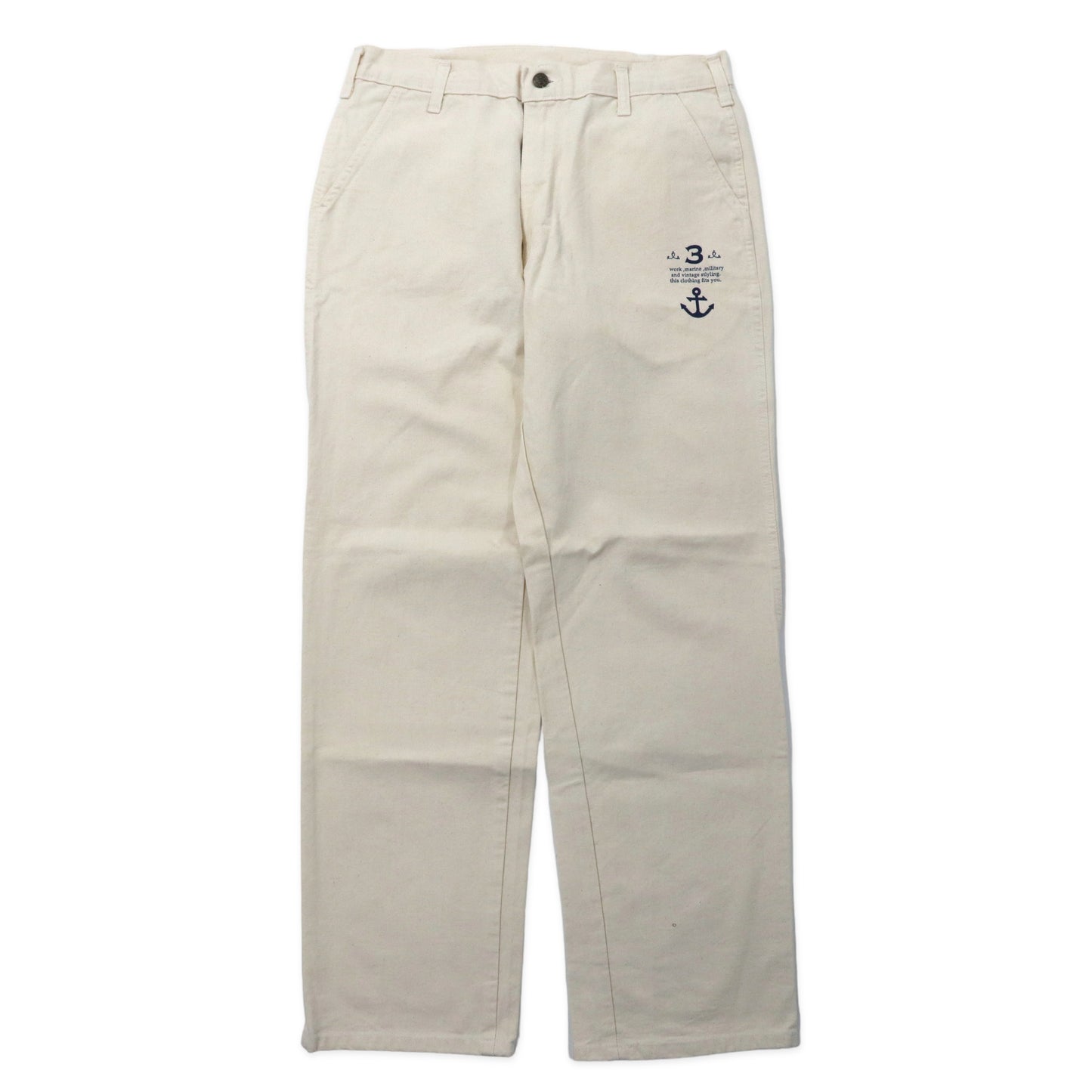 USA MADE GUNG HO Pants Baker PANTS 34 Cream cotton marine – 日本然