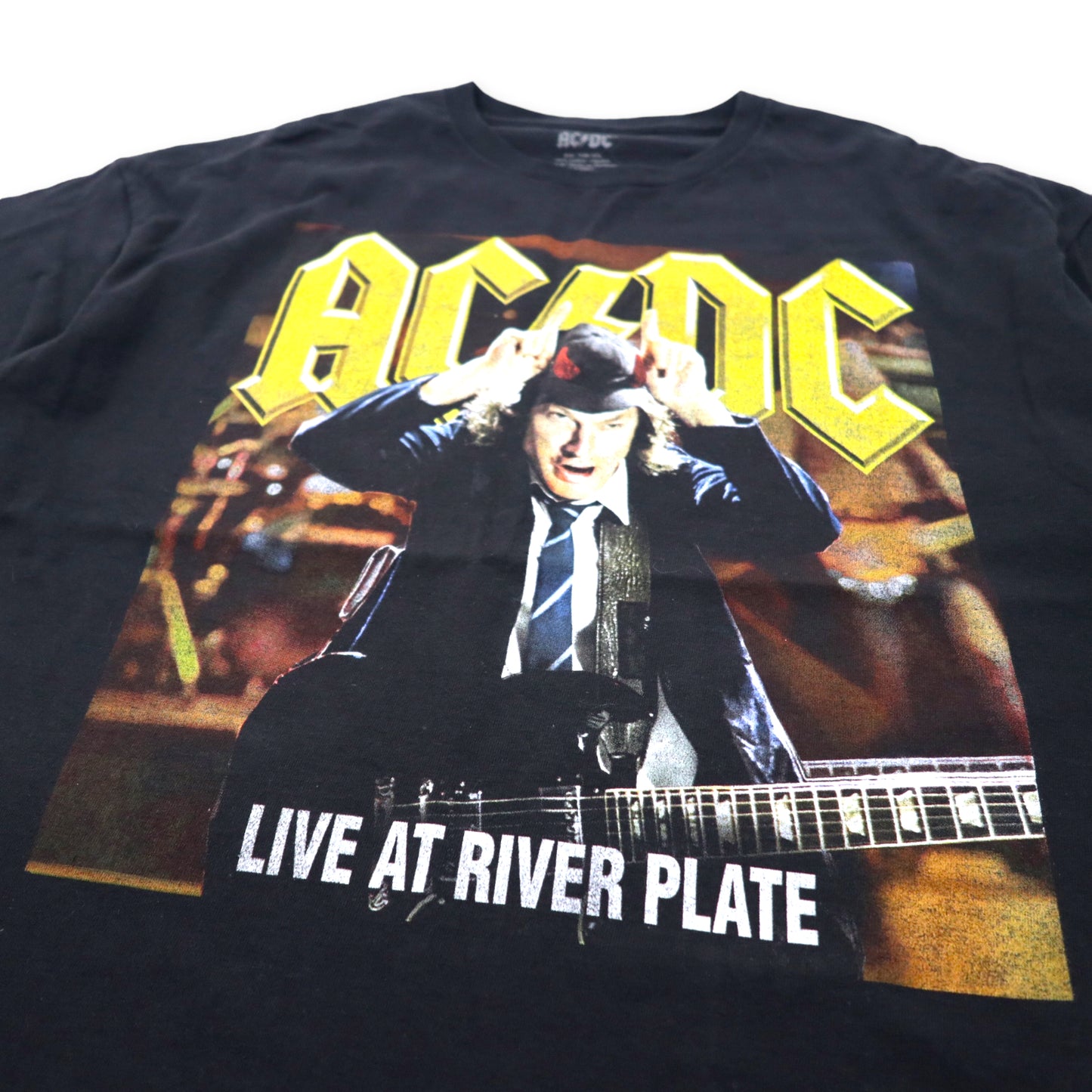 AC/DC バンドTシャツ XXL ブラック コットン アンガスヤング LIVE AT RIVER PLATE ビッグサイズ