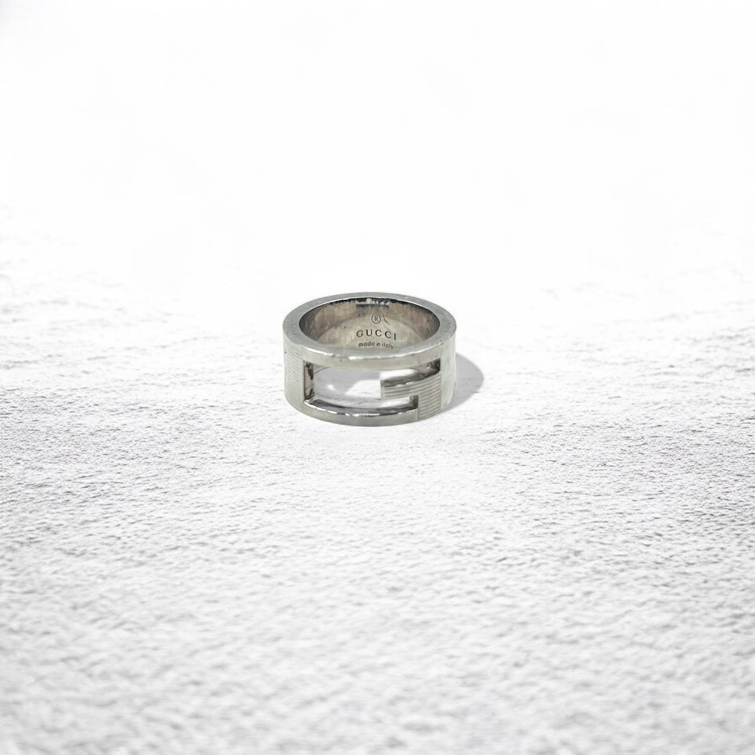 GUCCI Made in Italy G Mark G Ring Pinky Ring Size 6 Silver Ag925