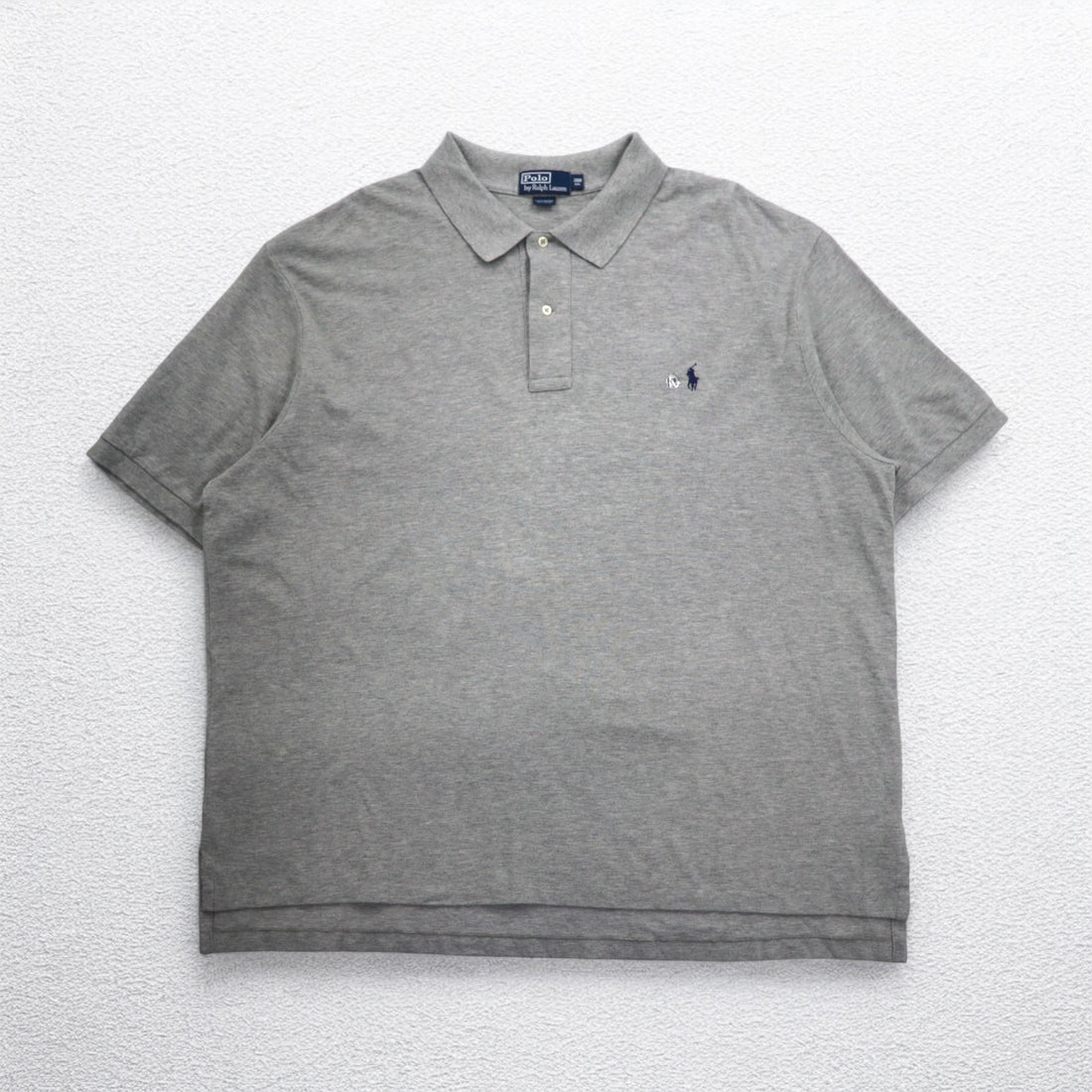 Polo by Ralph Lauren 90s Polo Shirt 3XL BIG Big Size Grey Cotton Pique Small Pony Embroidery Unused