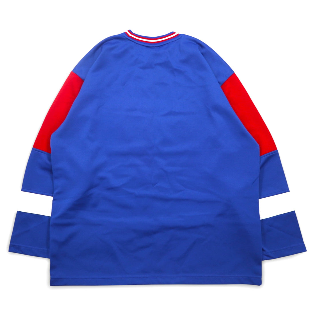 Champion 90s Tricolor Game Shirt, L, Blue, Polyester, Embroidered Logo, Blue Embroidered Tag