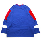 Champion 90s Tricolor Game Shirt, L, Blue, Polyester, Embroidered Logo, Blue Embroidered Tag
