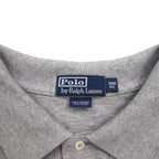 Polo by Ralph Lauren 90s Polo Shirt 3XL BIG Big Size Grey Cotton Pique Small Pony Embroidery Unused