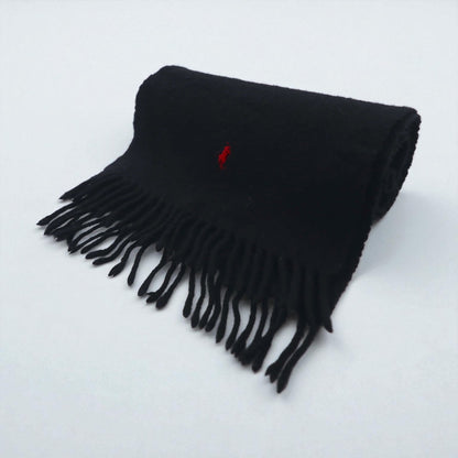 Polo Ralph Lauren 90年代 ラムウール フリンジ マフラー スモールポニー刺繡 スコットランド製