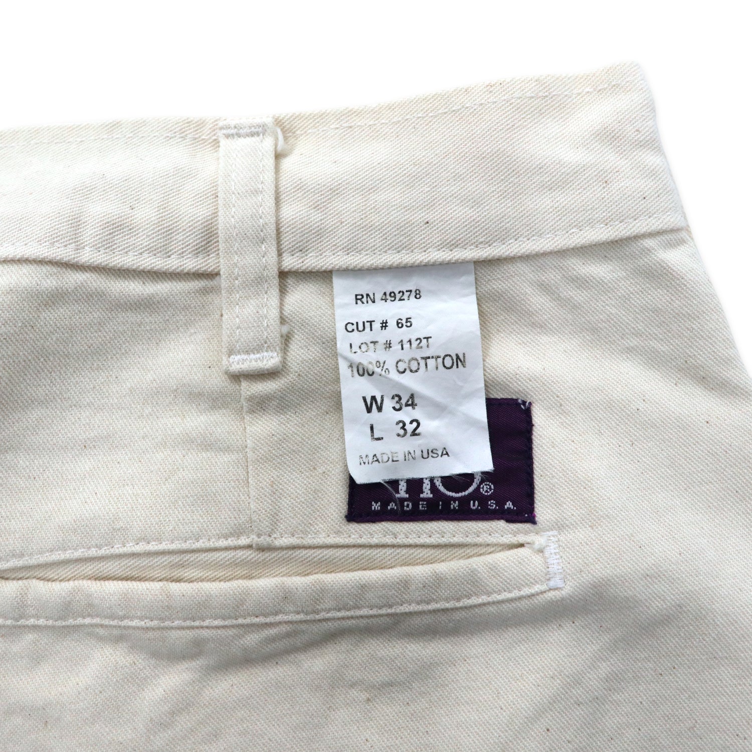 USA MADE GUNG HO Pants Baker PANTS 34 Cream cotton marine – 日本然 ...