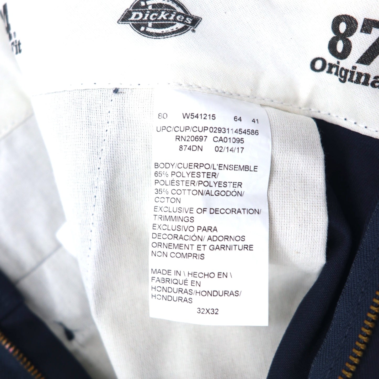 Dickies 874 FLEX WORK オリジナルフィット チノパンツ ワークパンツ 32 ネイビー ホンジュラス製