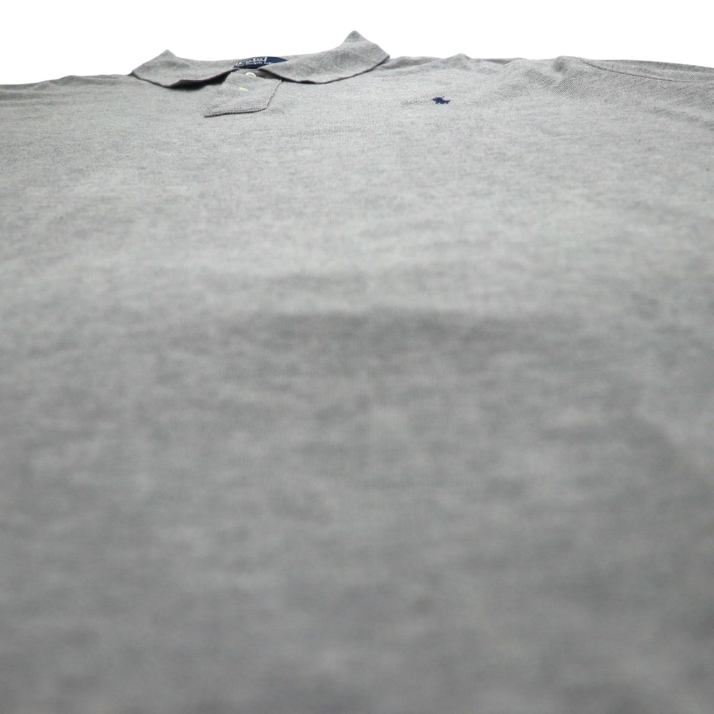 Polo by Ralph Lauren 90s Polo Shirt 3XL BIG Big Size Grey Cotton Pique Small Pony Embroidery Unused