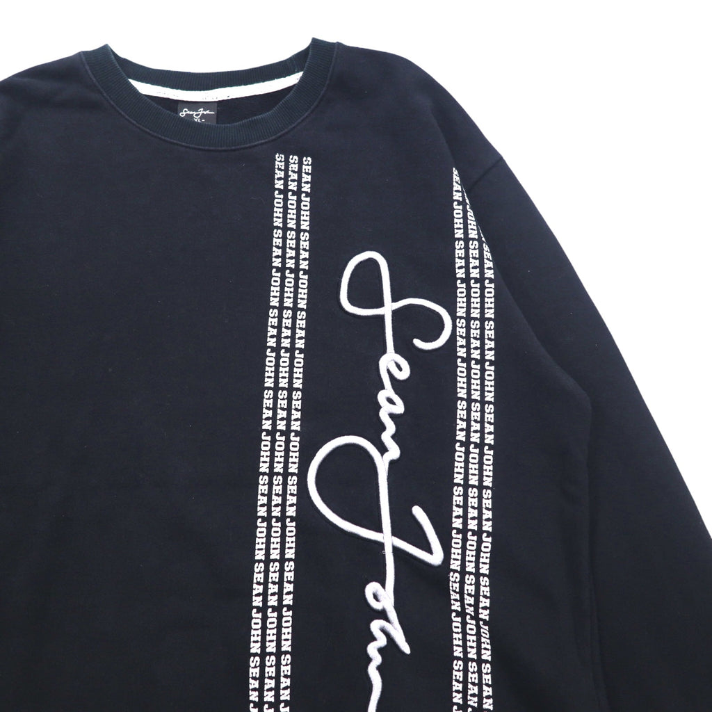 Sean John 90s Crew Neck Sweatshirt XL Black Cotton