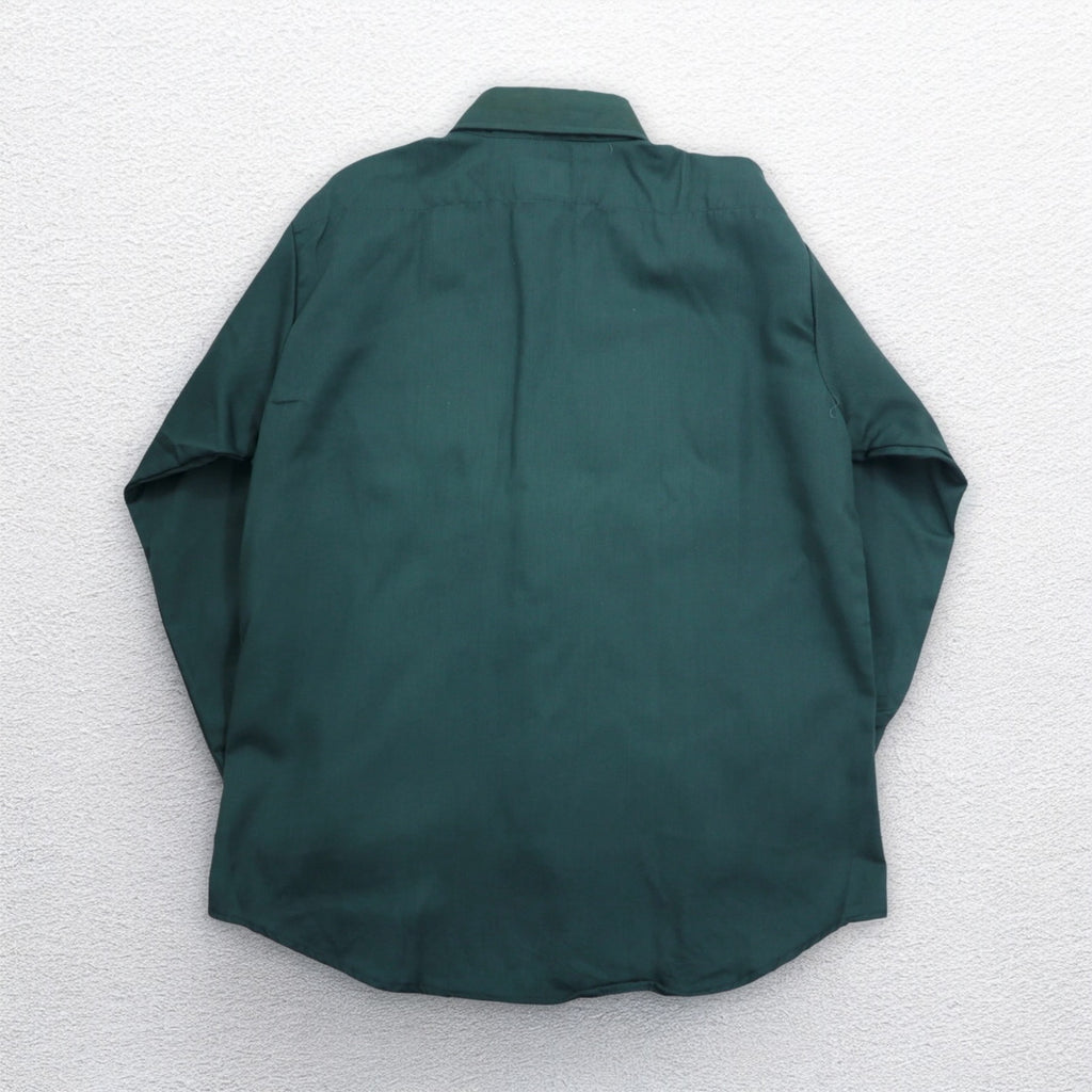 FIVE BROTHER 90s USA made twill work shirt L khaki polyester cotton ACWA UNION MADE