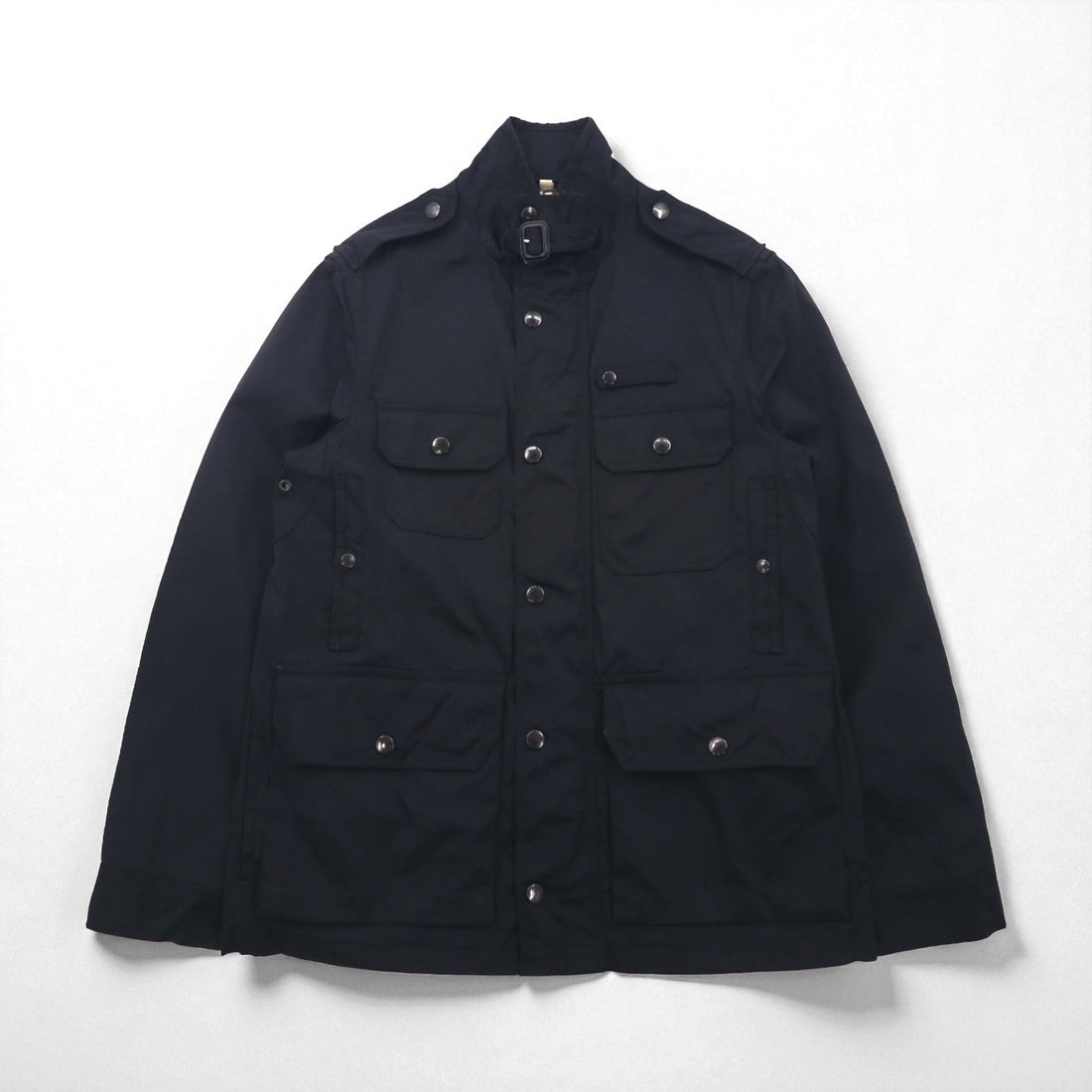 BURBERRY Military M-65 Field Jacket, Size M, Multi-Purpose Utility Pockets, Current Tag, Nova Check Lining, Chin Strap, THTHAGAR503NON