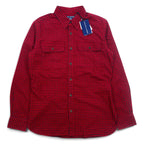RALPH LAUREN フランネルシャツ XL レッド チェック レザー エルボーパッチ フラップポケット 未使用品