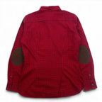 RALPH LAUREN フランネルシャツ XL レッド チェック レザー エルボーパッチ フラップポケット 未使用品