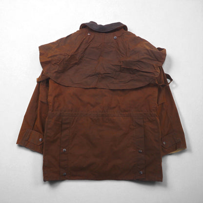 OUTBACK Oiled Hunting Jacket, Size L, Brown, Leather Collar, with Cape, Country Man