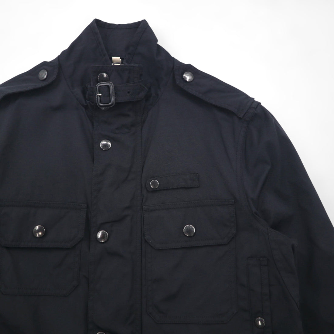 BURBERRY Military M-65 Field Jacket, Size M, Multi-Purpose Utility Pockets, Current Tag, Nova Check Lining, Chin Strap, THTHAGAR503NON
