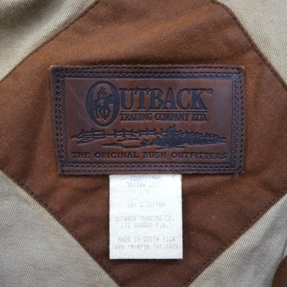 OUTBACK Oiled Hunting Jacket, Size L, Brown, Leather Collar, with Cape, Country Man