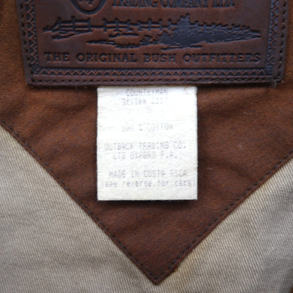 OUTBACK Oiled Hunting Jacket, Size L, Brown, Leather Collar, with Cape, Country Man