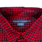 RALPH LAUREN フランネルシャツ XL レッド チェック レザー エルボーパッチ フラップポケット 未使用品