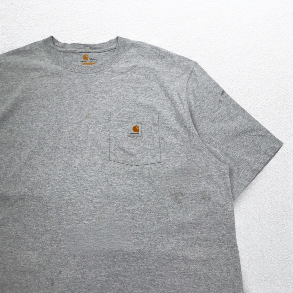 carhartt オリジナルフィット ポケット Tシャツ ポケTee 2XL TALL ORIGINAL FIT グレー コットン
