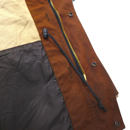 OUTBACK Oiled Hunting Jacket, Size L, Brown, Leather Collar, with Cape, Country Man