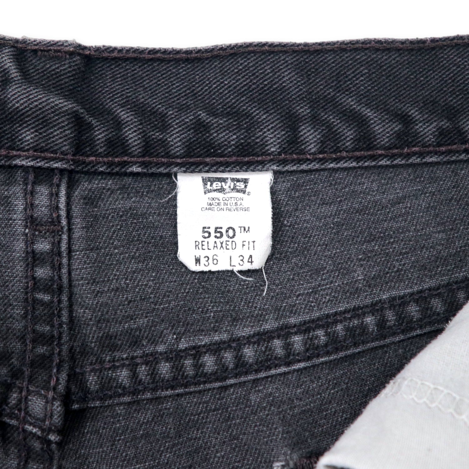 Levi's USA MADE 90's 550 Relaxed Fit Black Denim Pants 36 Tapered ...