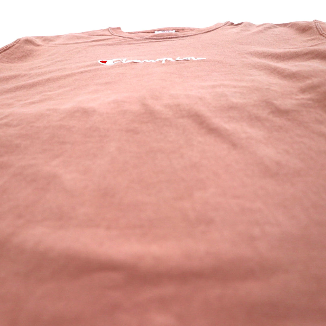 Champion Reverse Weave T-SHIRT Sweatshirt M Pink Script Logo Embroidery C8-P404