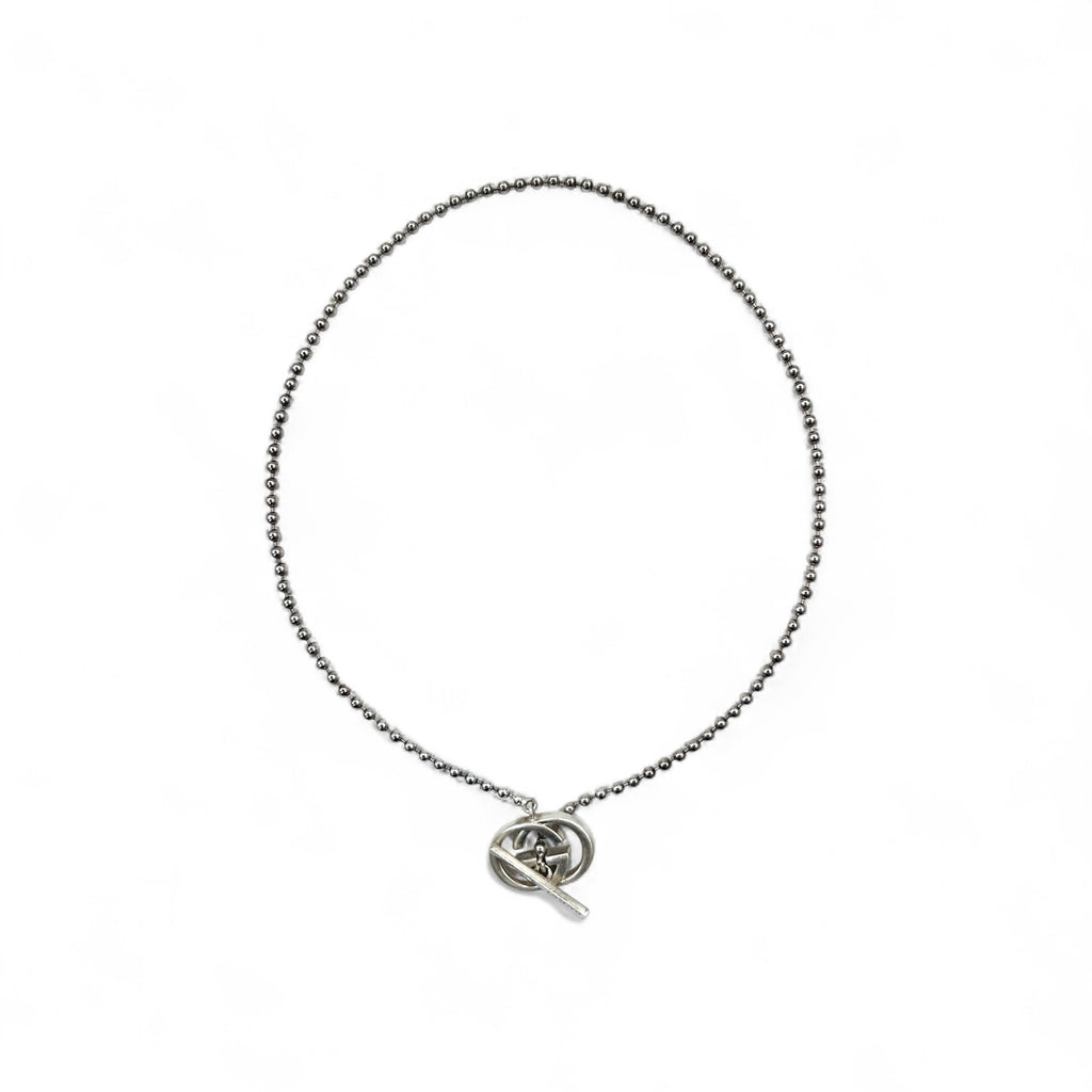 GUCCI ボールチェーン シルバー ネックレス ペンダント Ag925 インターロッキングG イタリア製