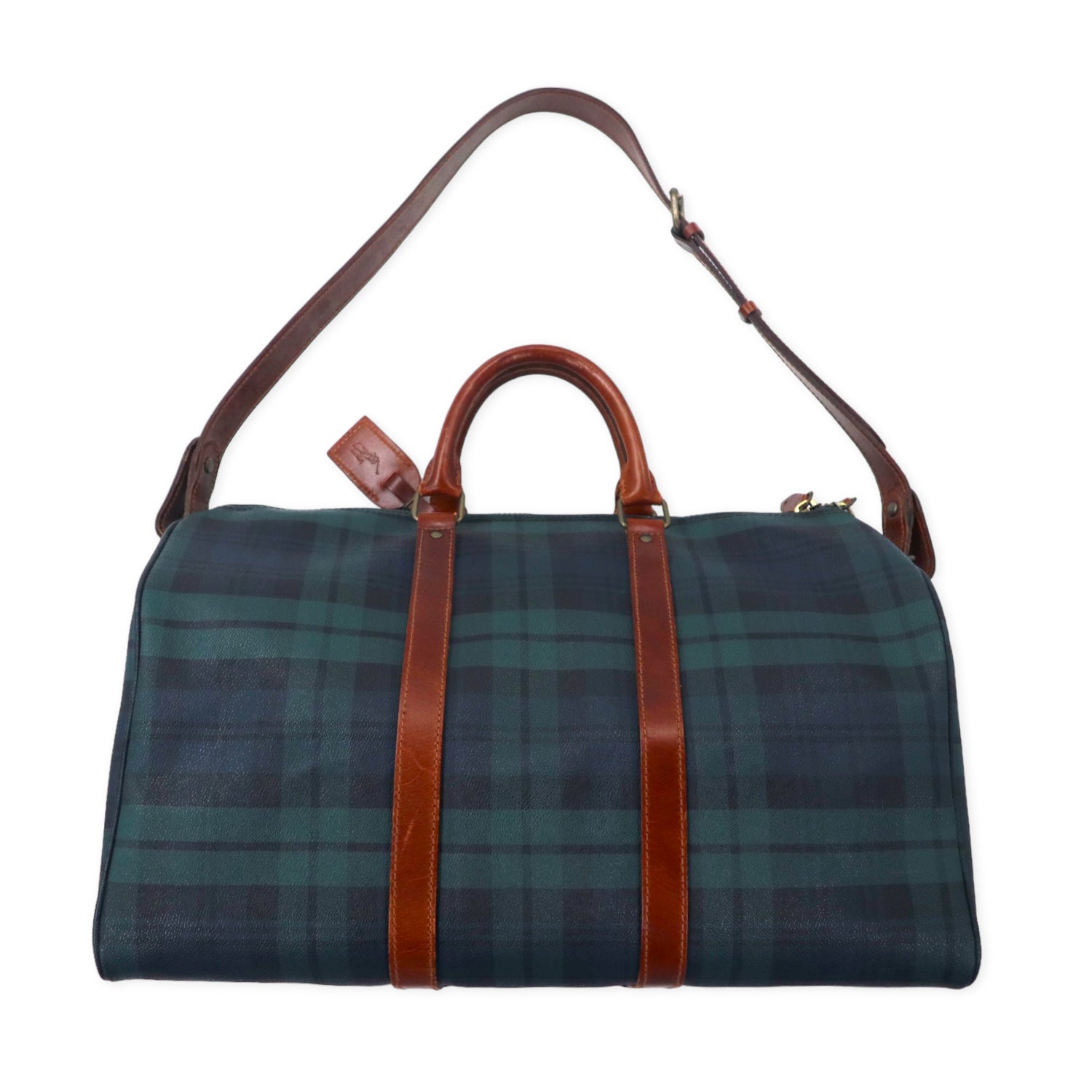 POLO RALPH LAUREN 2WAY Boston Bag Green CHECKED PVC Leather – 日本 