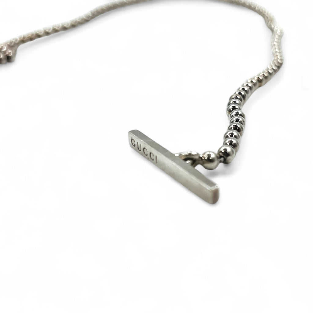 GUCCI ボールチェーン シルバー ネックレス ペンダント Ag925 インターロッキングG イタリア製