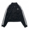 adidas 90s ATP style velour track jacket jersey L black trefoil logo 3 stripes