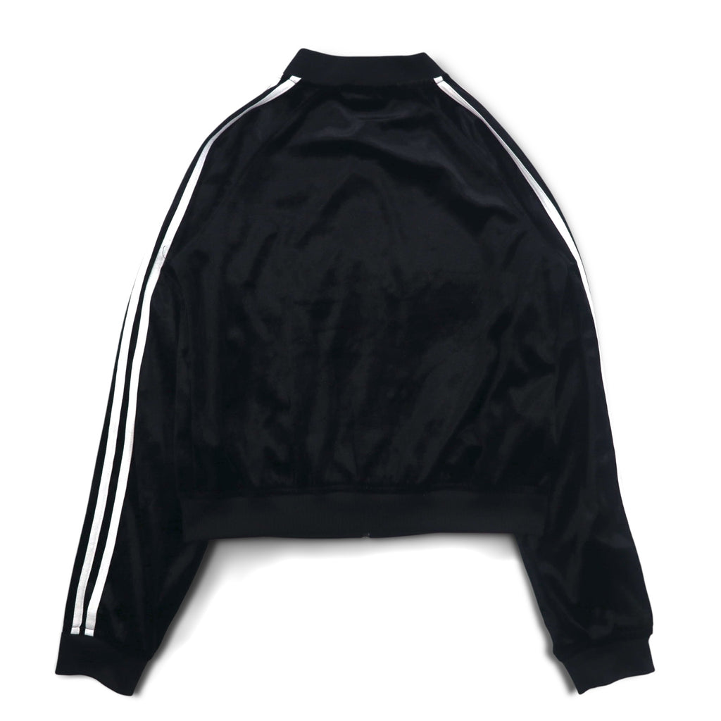 adidas 90s ATP style velour track jacket jersey L black trefoil logo 3 stripes