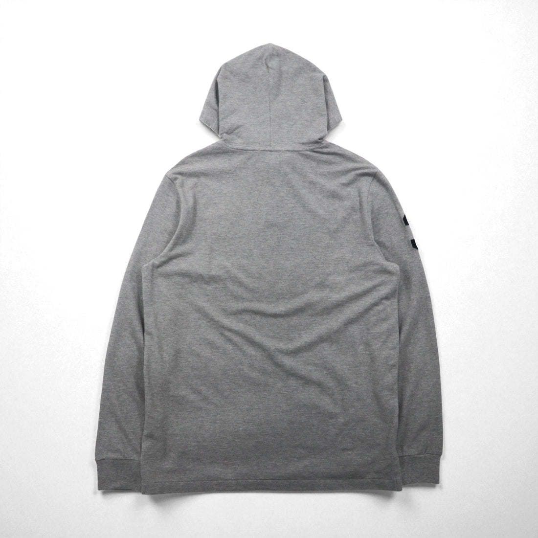 Polo Ralph Lauren Henley Hoodie, Large, Gray Embroidery Big Pony, Pique Half-Button Pullover