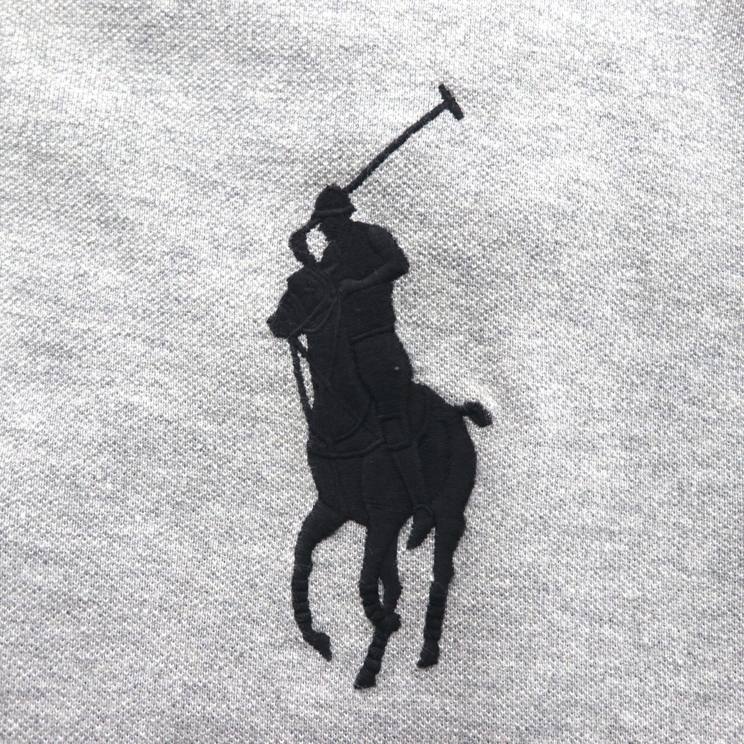 Polo Ralph Lauren ヘンリーネック パーカー L グレー 刺繍 ビッグポニー 鹿の子 ハーフボタン プルオーバー